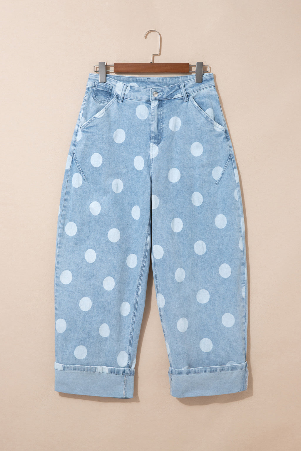 "Blue or Khaki" In Polka Dot Jeans