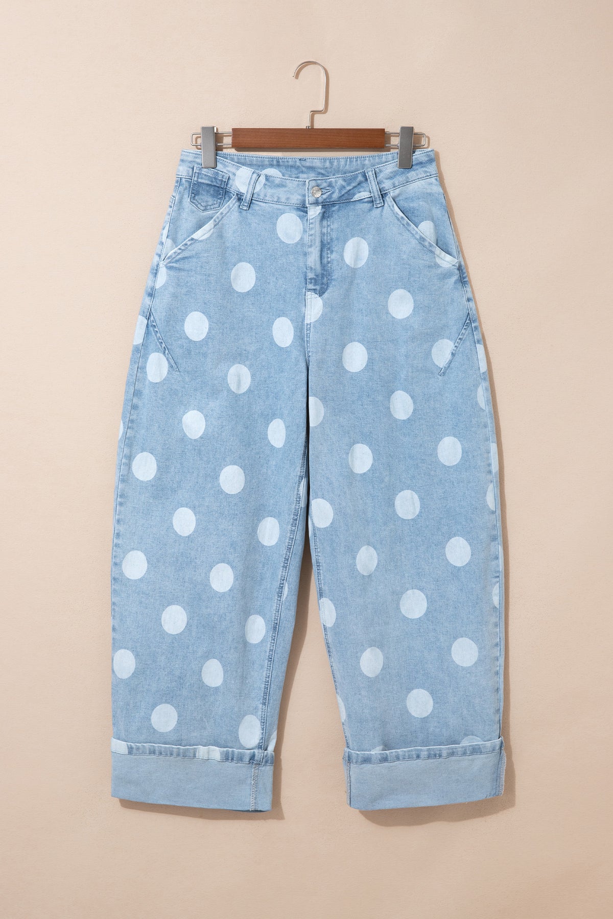 "Blue or Khaki" In Polka Dot Jeans