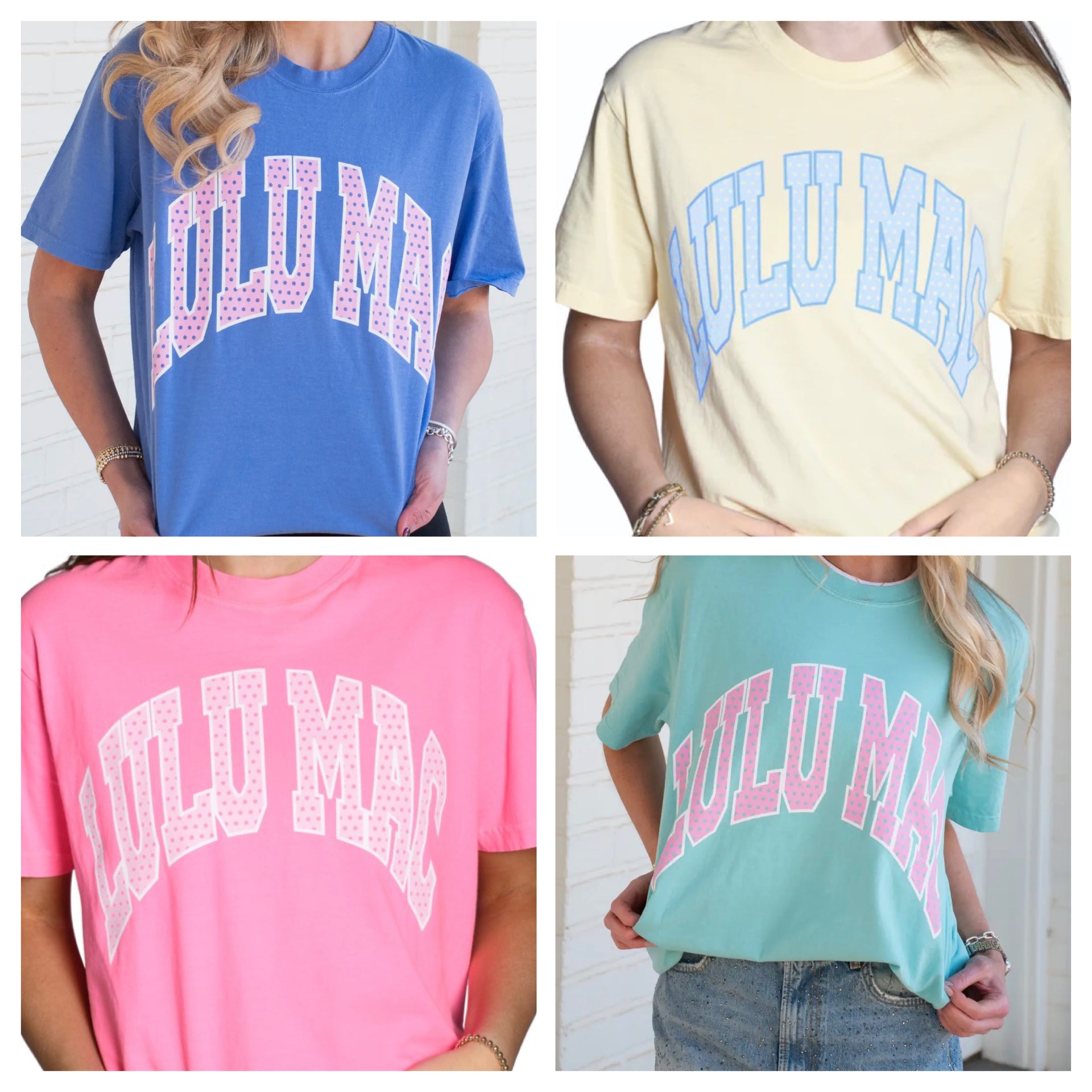 Blue Polka Logo- Lulu Mac Tee