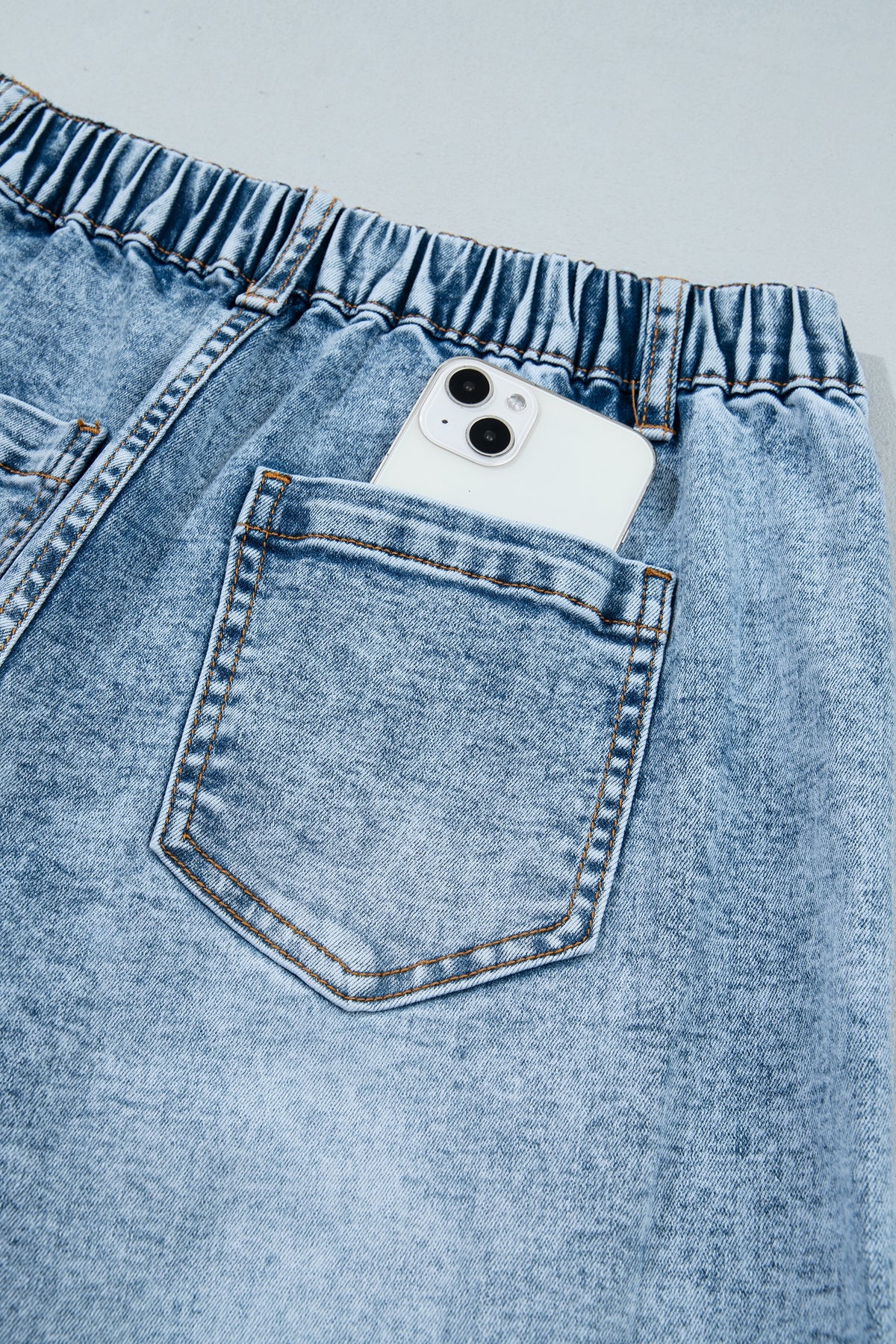 "Frayed & Studded" Wide Leg Jeans