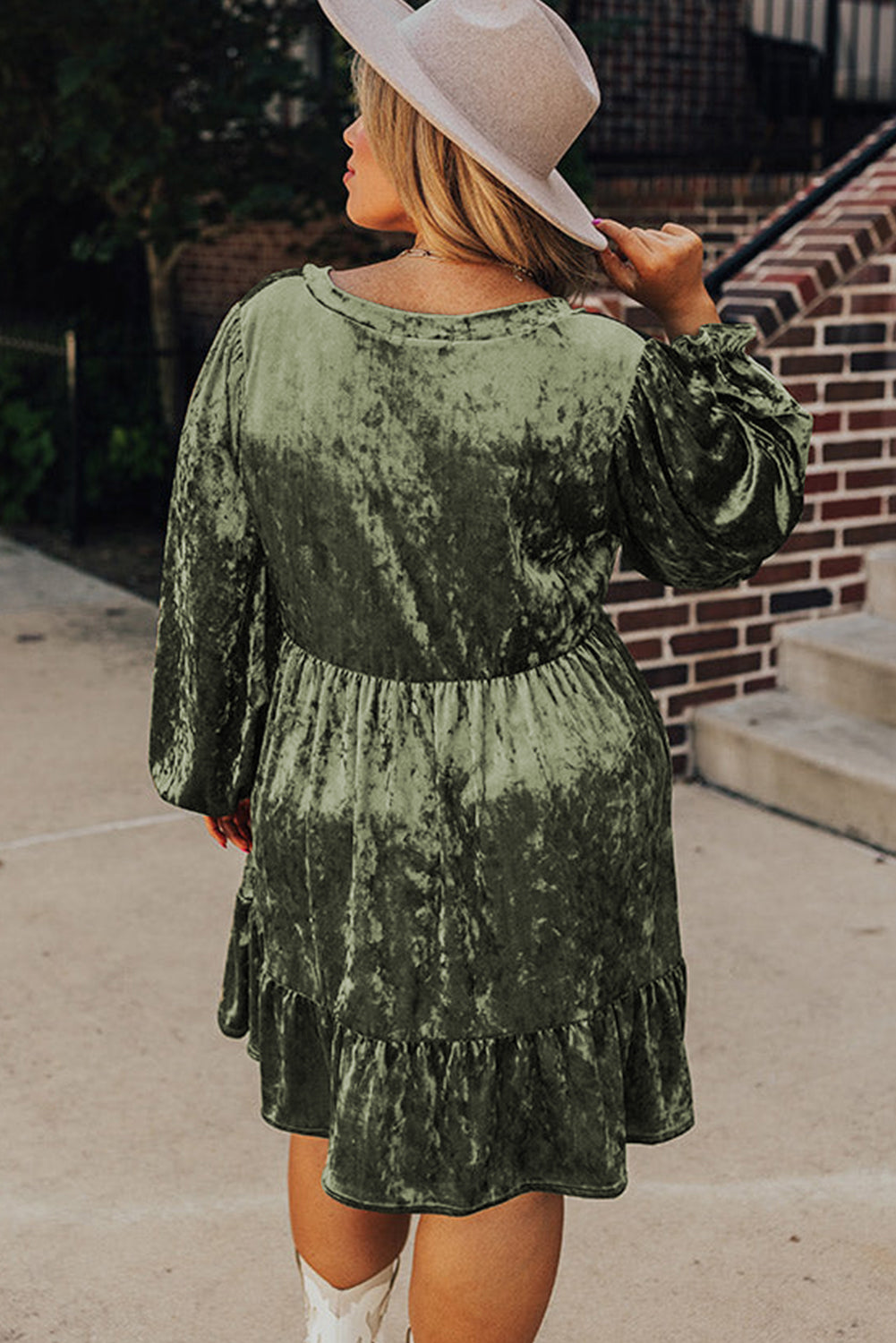 “Very Velvet” Babydoll Plus Size Dress