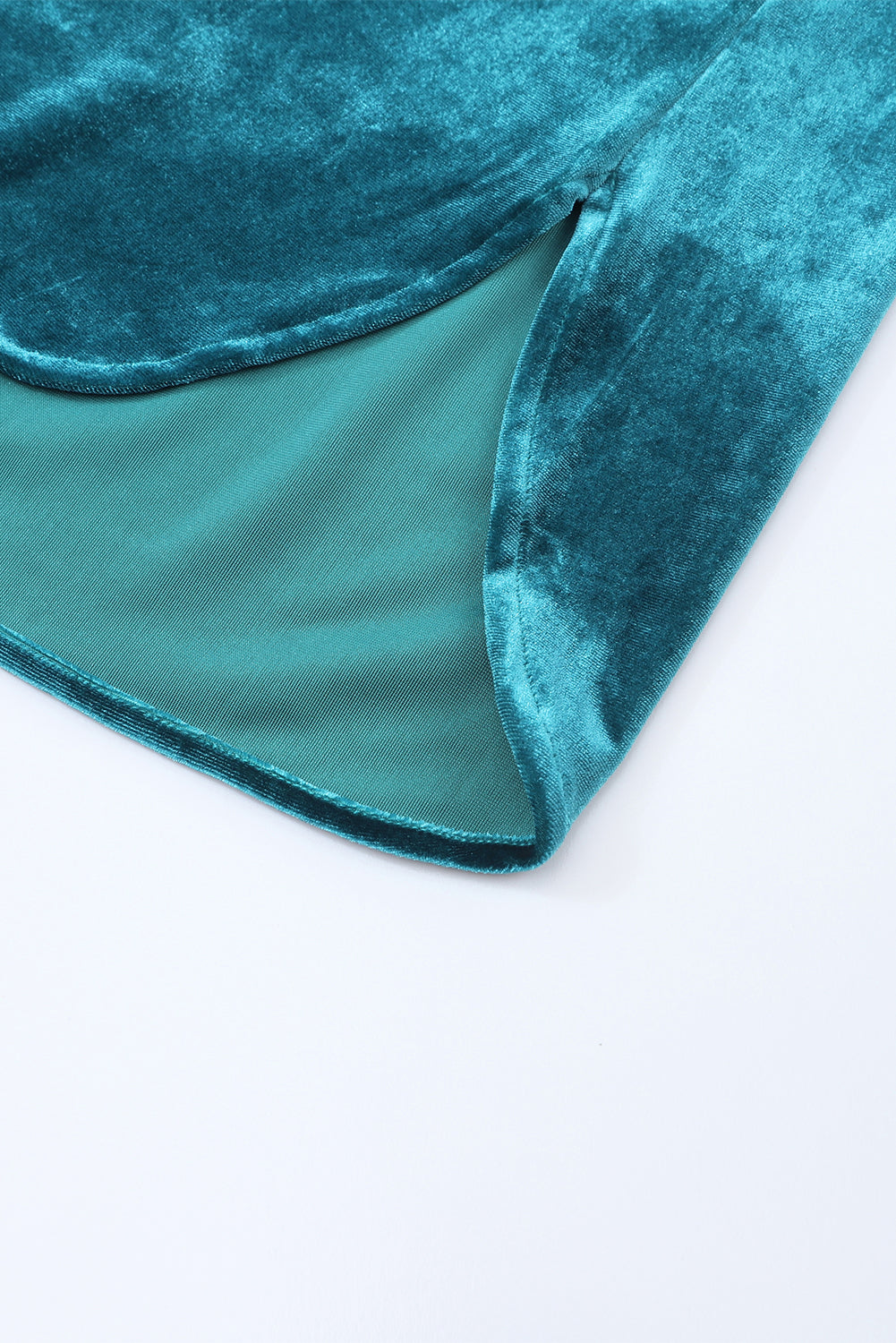 “Frilled” Mock Neck Velvet Top