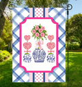 Valentine Chinoiserie Triple Topiary Garden Flag