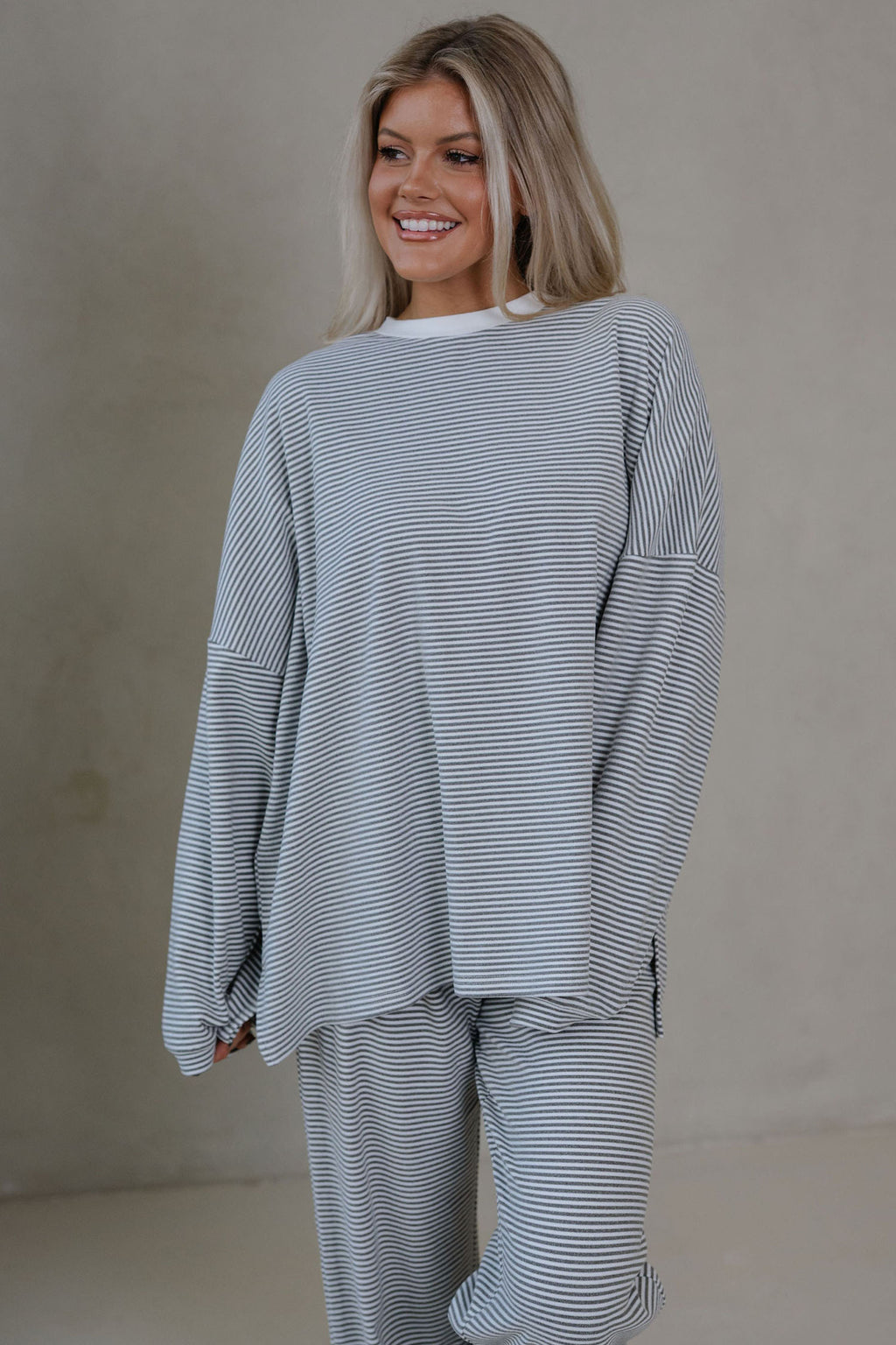 "Sleek and Striped" Long Sleeve & Pant Set