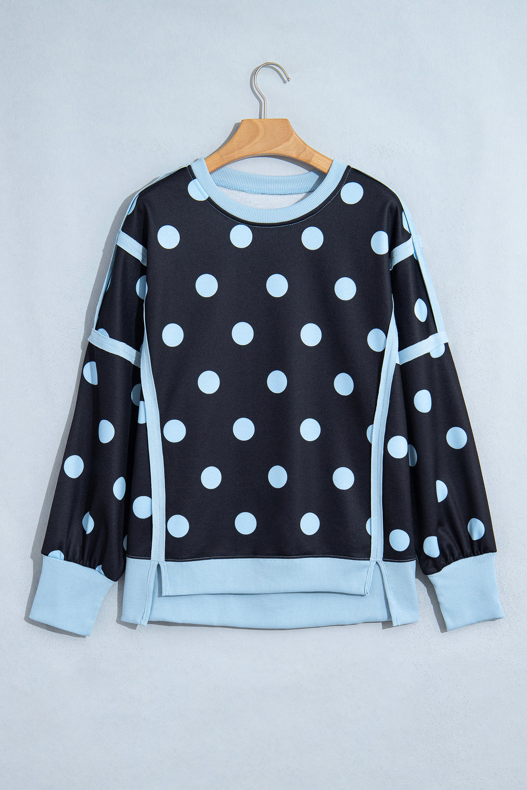 Polka Dot & Patchwork Sweatshirt
