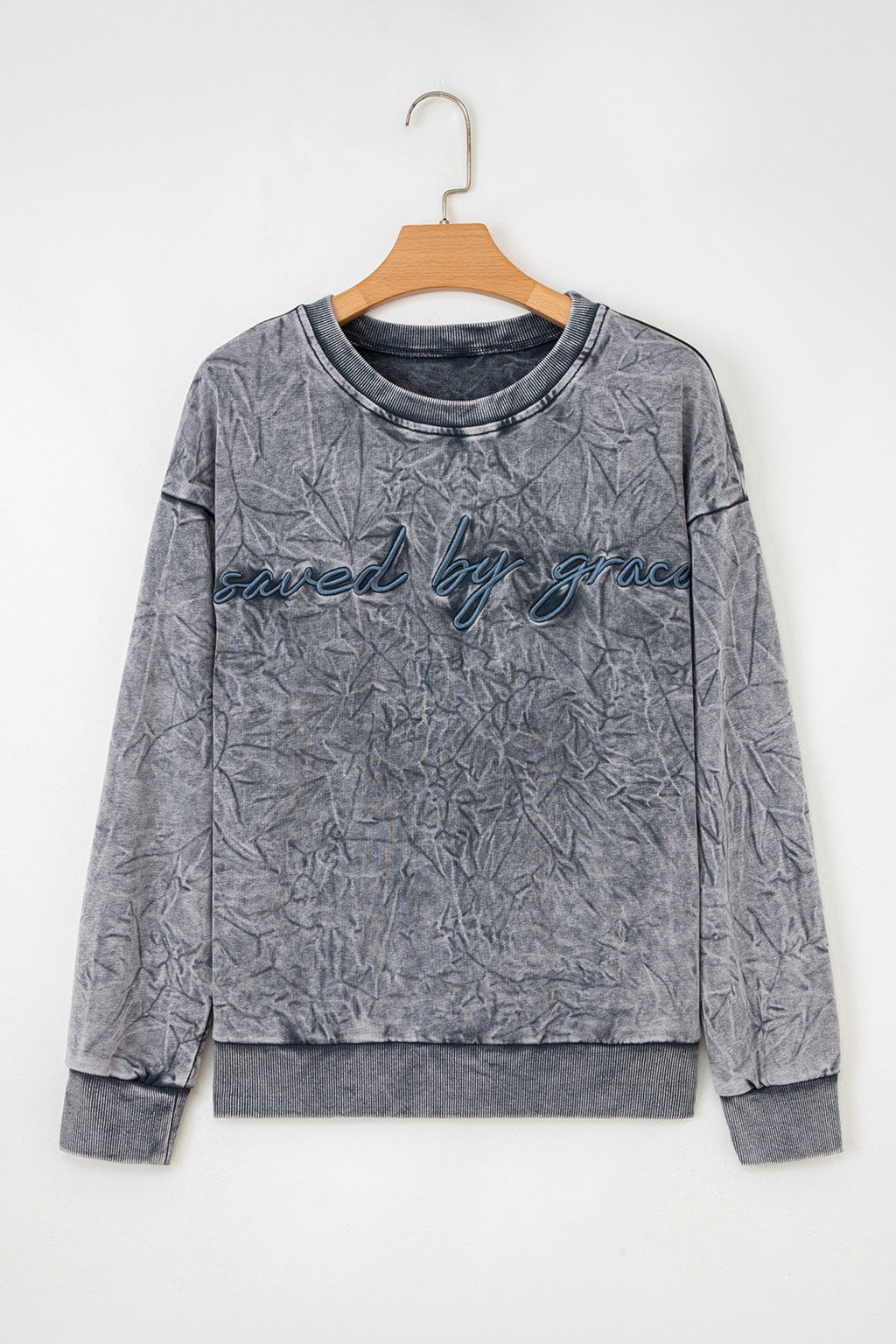 "Saved by Grace" Mineral Wash Sweatshirt