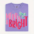 Merry and Bright with Green Bow Tee