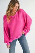 Twisted Ribbed Long Sleeve Top
