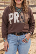 PRAY Patchwork Long Sleeve Plus Size Sweatshirt