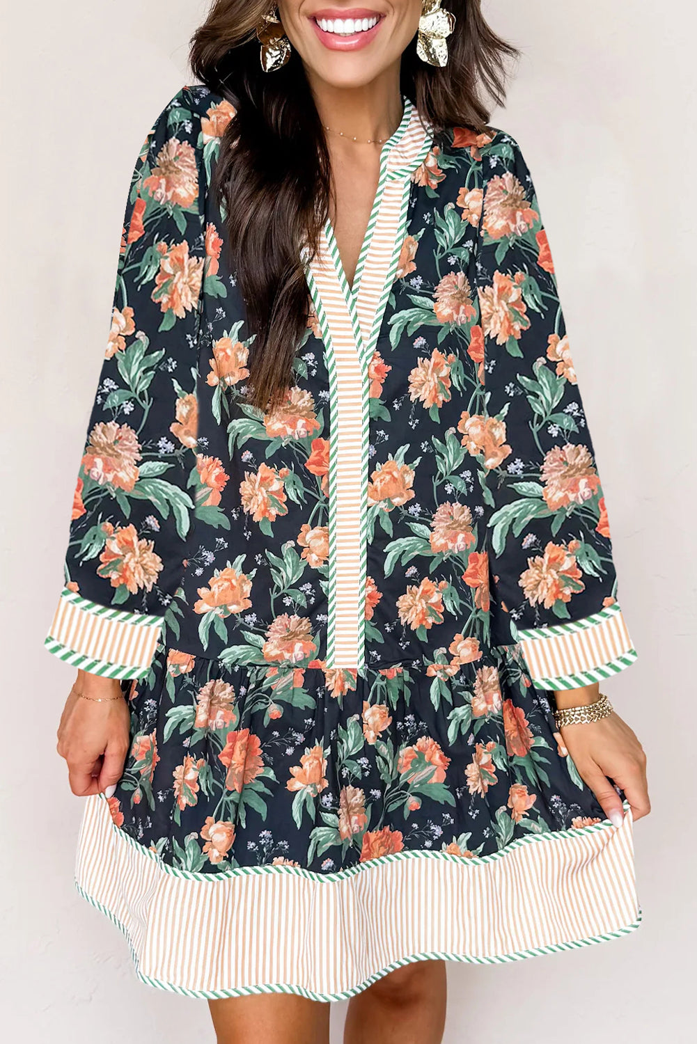 "Flow in Floral" Long Sleeve Dress