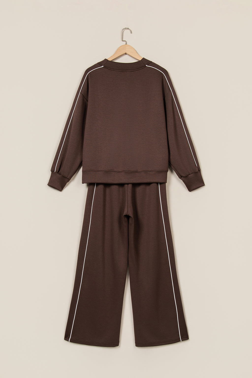 Coffee Mock Neck Pullover & Pant Set