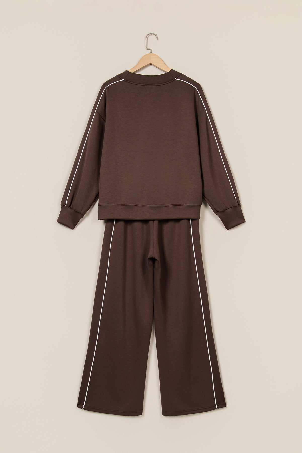 Coffee Mock Neck Pullover & Pant Set