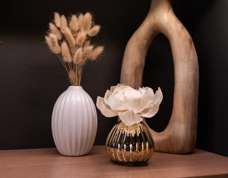 Bridgewater Candle Sweet Grace Holiday Flower Diffuser | Passion Fruit, Sparkling Tea, Patchouli | Metallic Decorative Air Freshener for Home | 8 oz | 60 Day Lifespan
