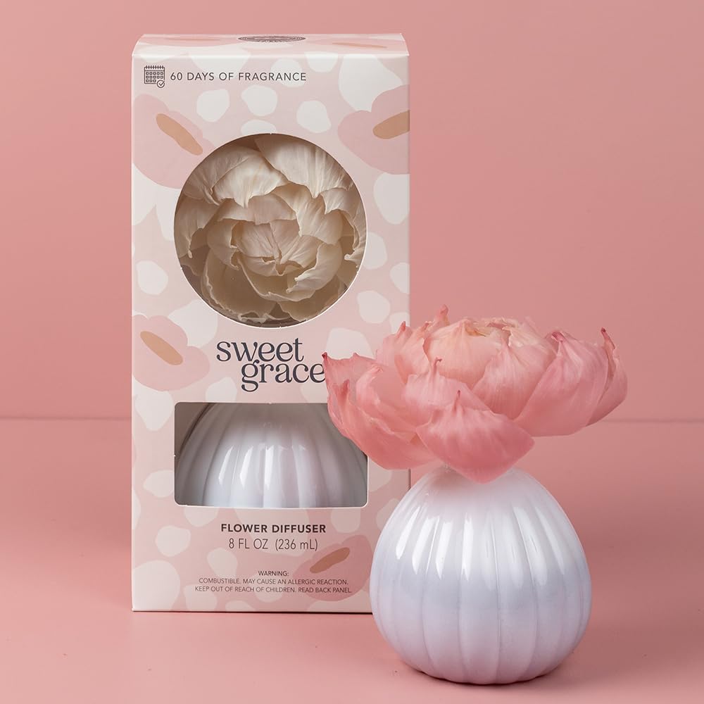 Bridgewater Candle Flower Reed Diffuser Fragranced Decorative Room Freshener-Sweet Grace