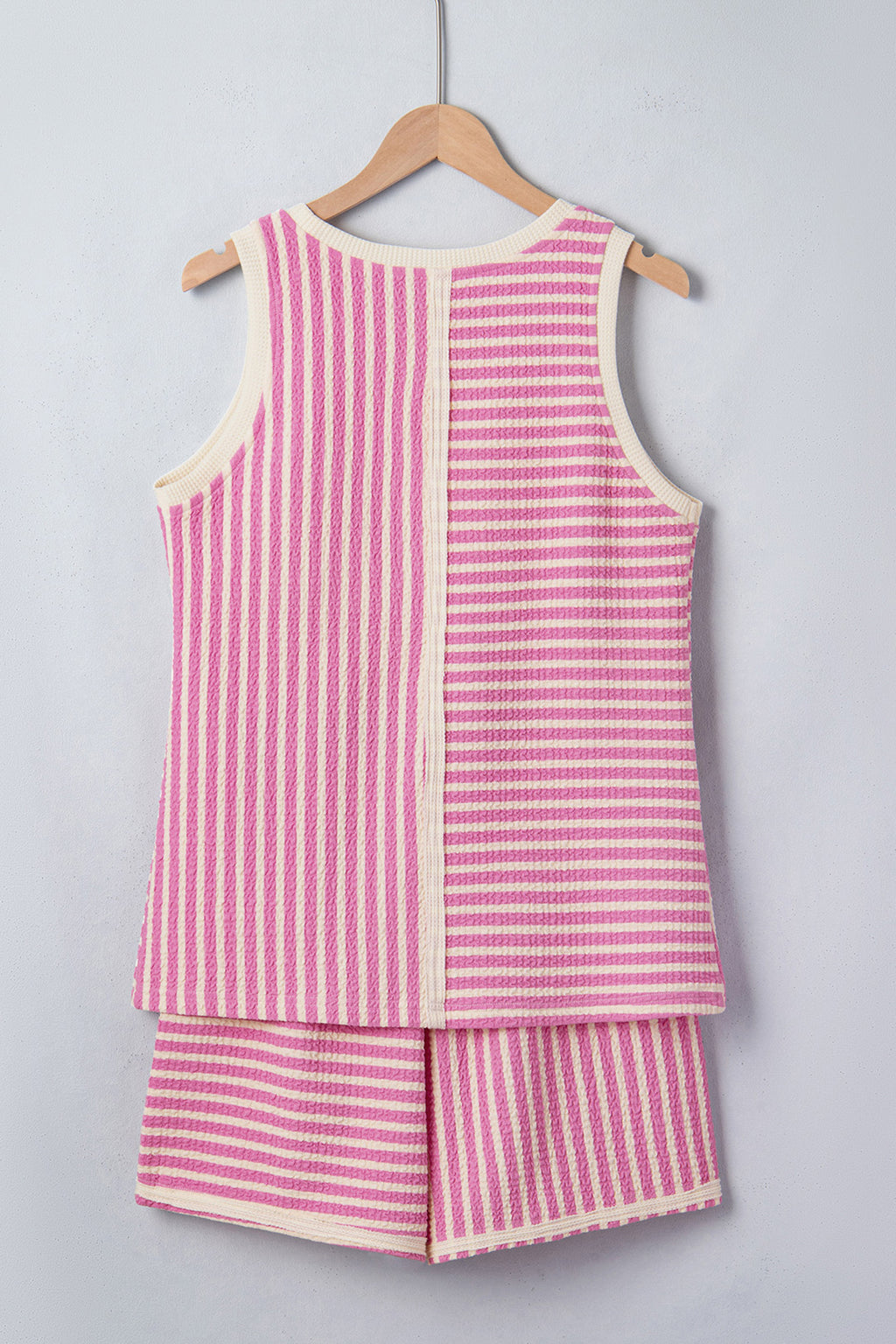 "Boxed In" Pink Stripe Tank and Shorts Set