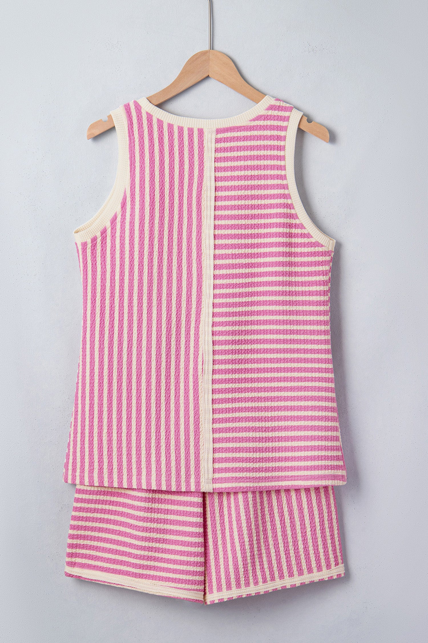 "Boxed In" Pink Stripe Tank and Shorts Set