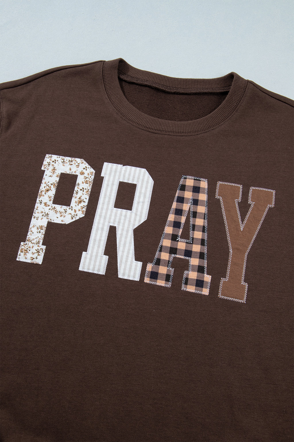 "PRAY" Embroidered Pullover Sweatshirt