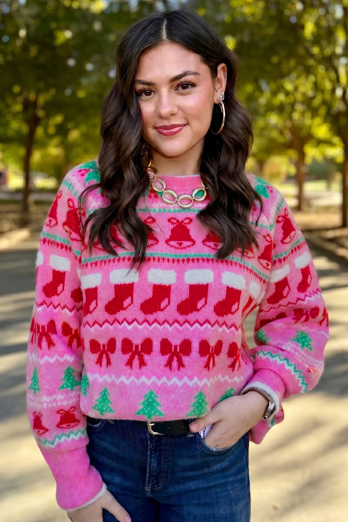 "Pink Christmas Holiday" Sweater