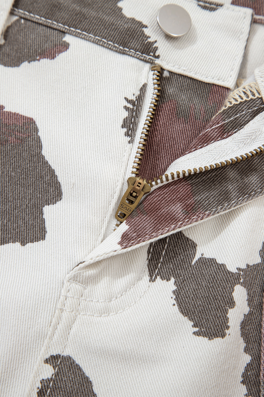 Cow Print Pocketed Jeans