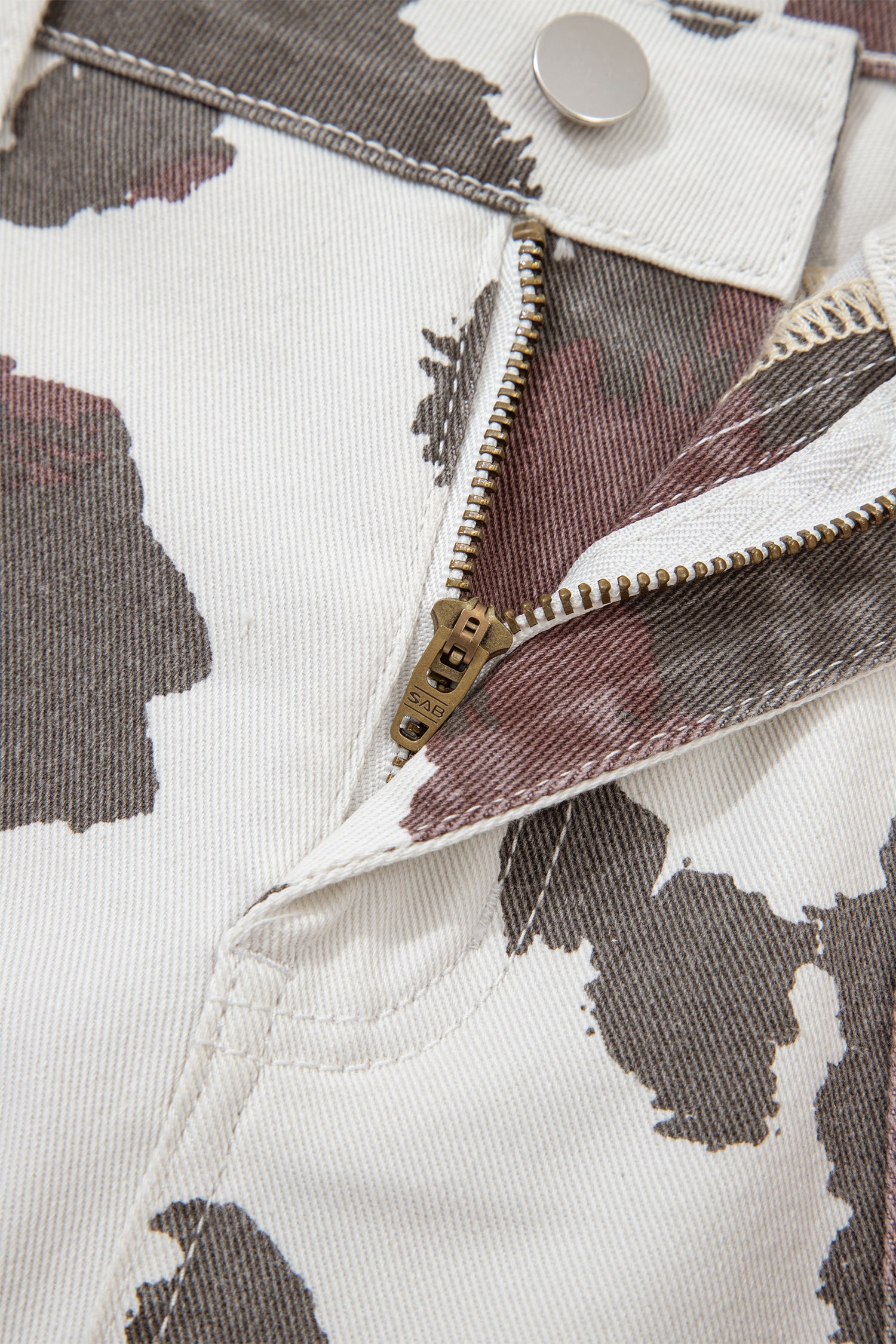 Cow Print Pocketed Jeans