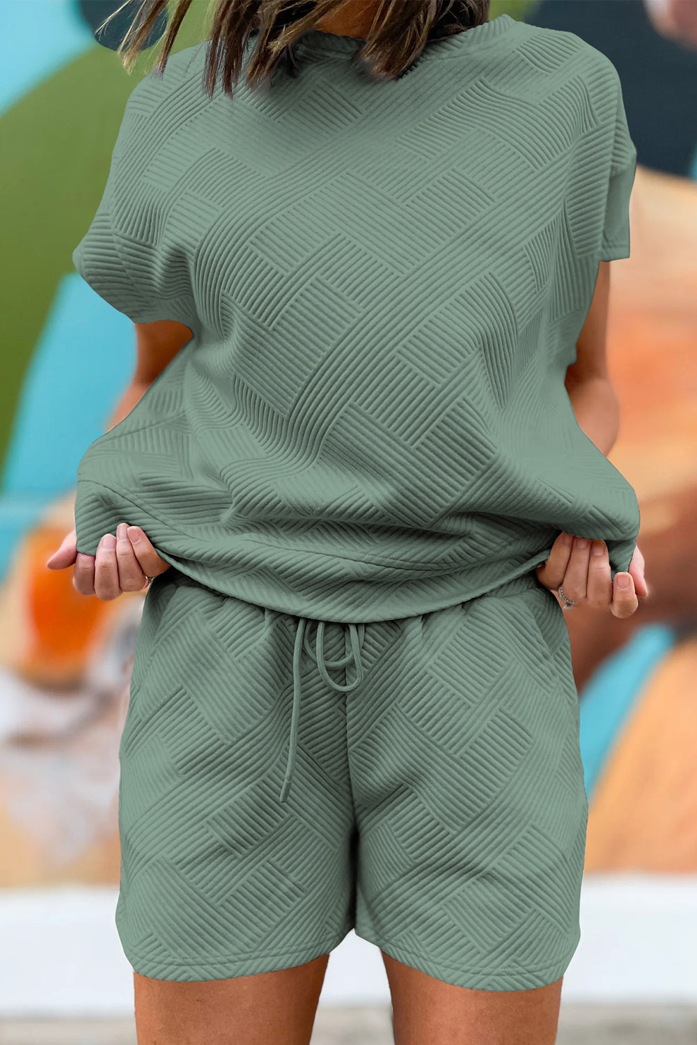 "Totally Textured" Top & Shorts Set
