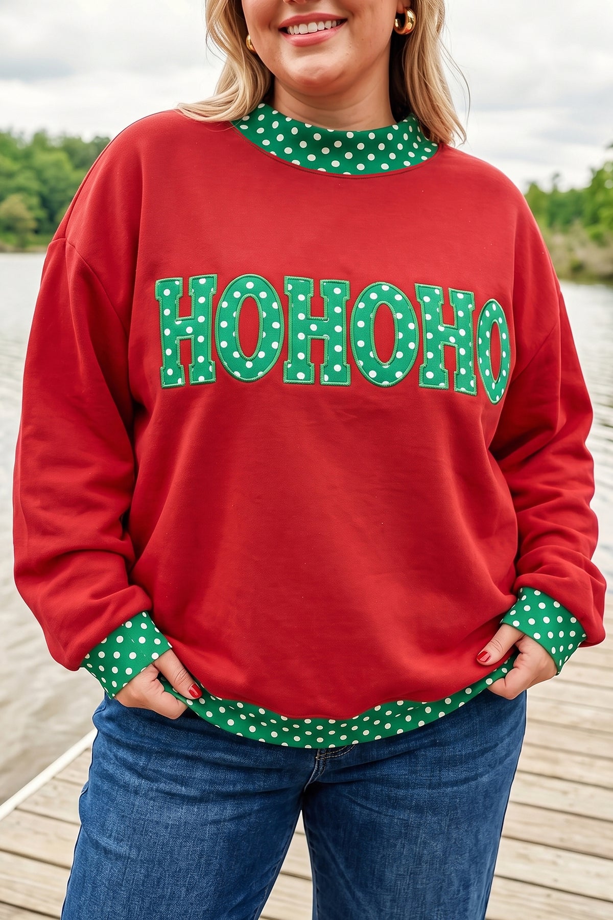 "Merry, Jolly, or HoHoHo" Plus Size Sweatshirt