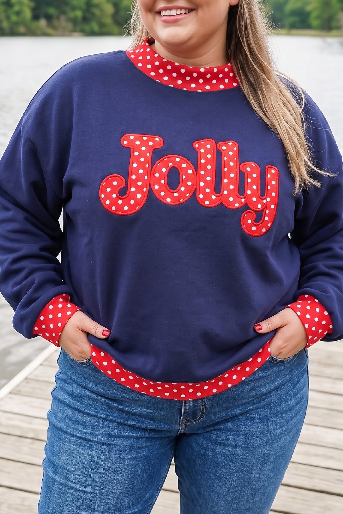"Merry, Jolly, or HoHoHo" Plus Size Sweatshirt