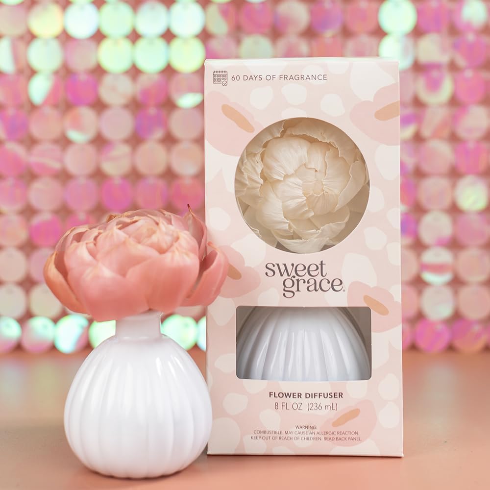 Bridgewater Candle Flower Reed Diffuser Fragranced Decorative Room Freshener-Sweet Grace
