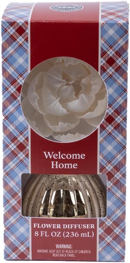 Bridgewater Candle Sweet Grace Holiday Flower Diffuser | Passion Fruit, Sparkling Tea, Patchouli | Metallic Decorative Air Freshener for Home | 8 oz | 60 Day Lifespan