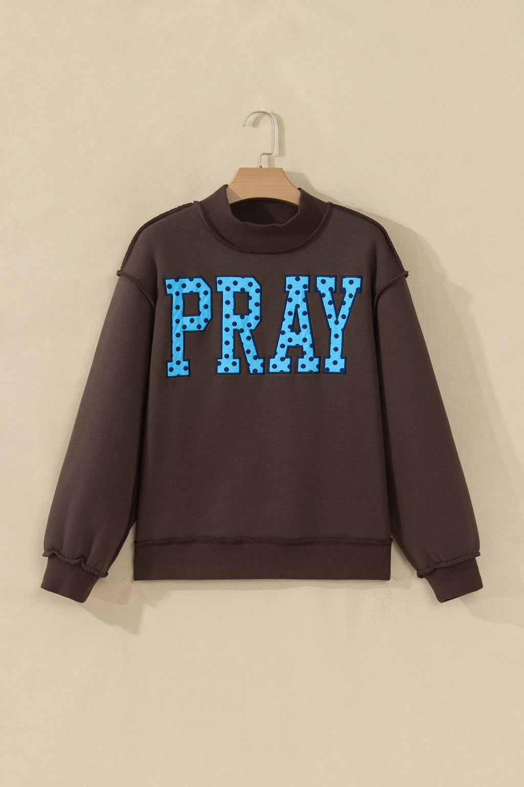 "PRAY in Polka Dot" Embroidered Sweatshirt