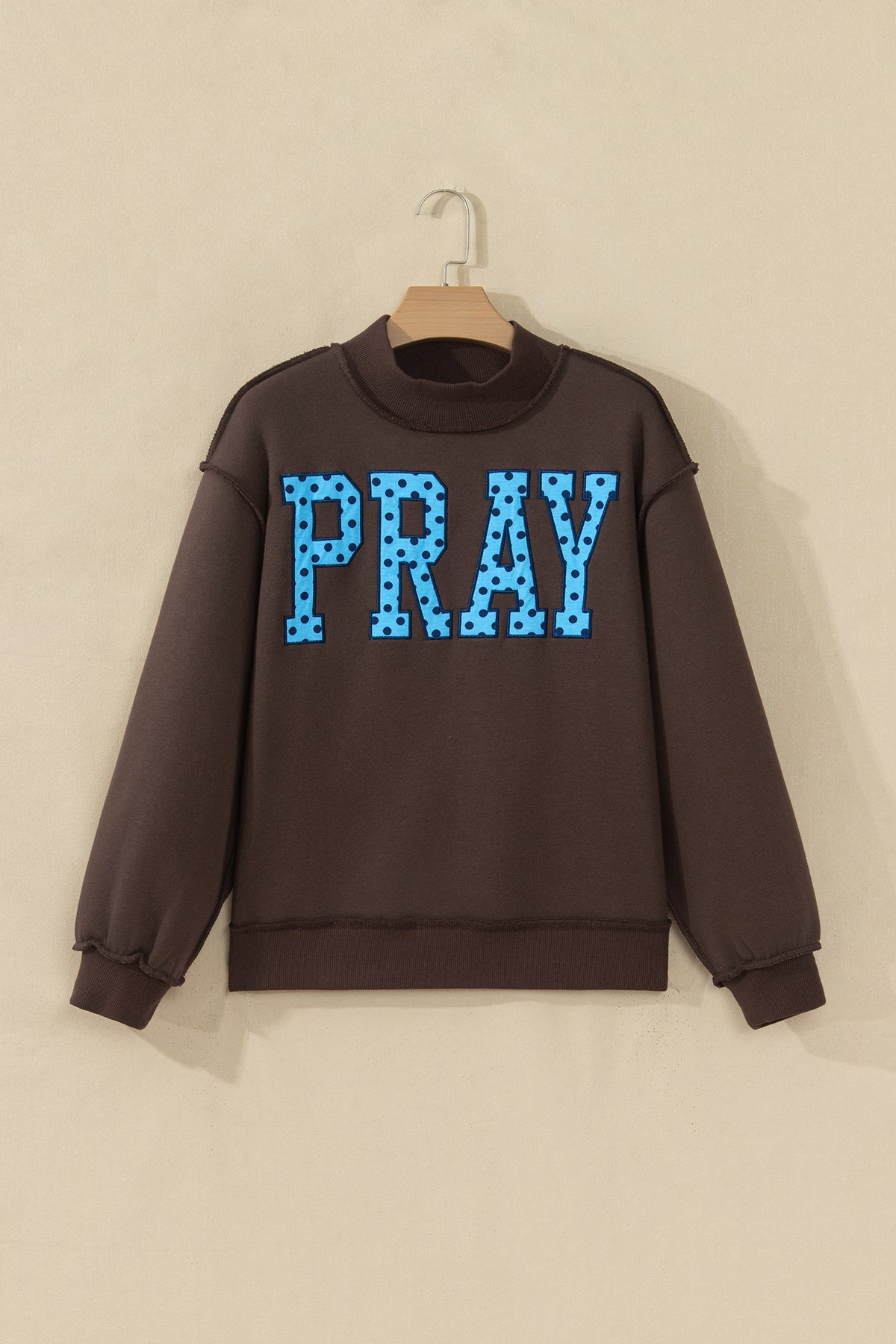 "PRAY in Polka Dot" Embroidered Sweatshirt