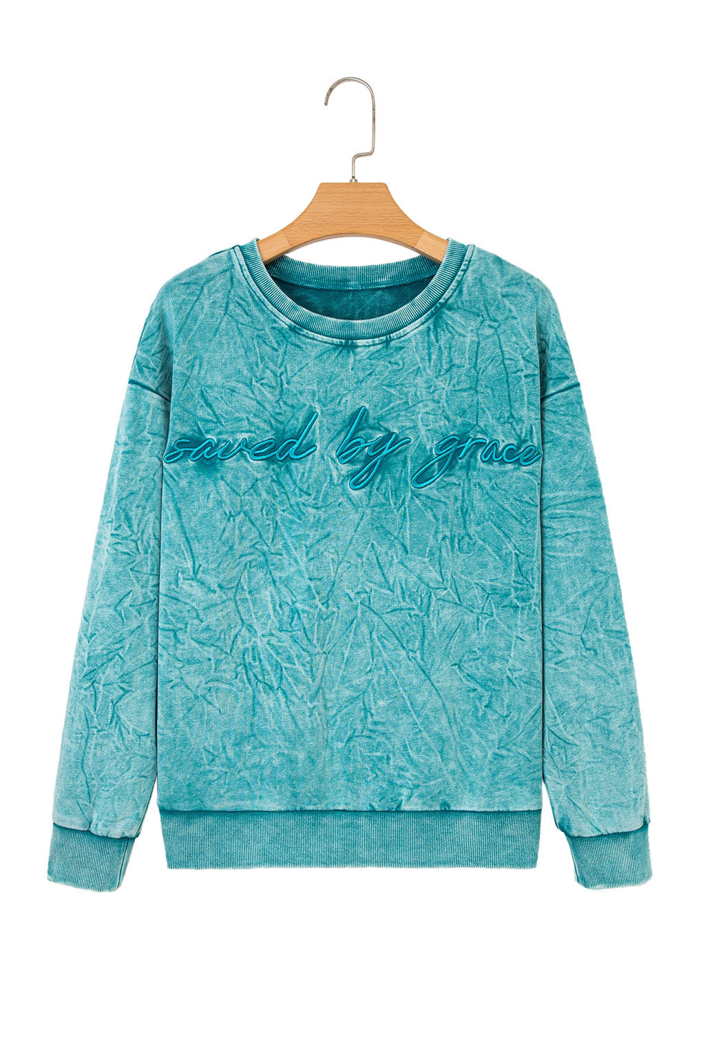 "Saved by Grace" Mineral Wash Sweatshirt