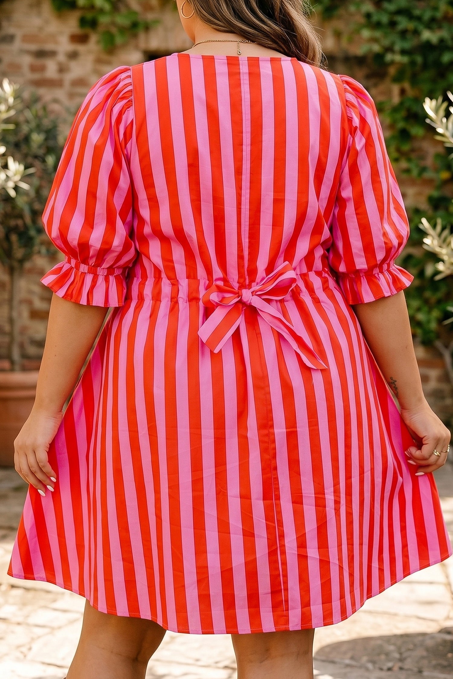 "Sexy In Stripes" Plus Size Dress
