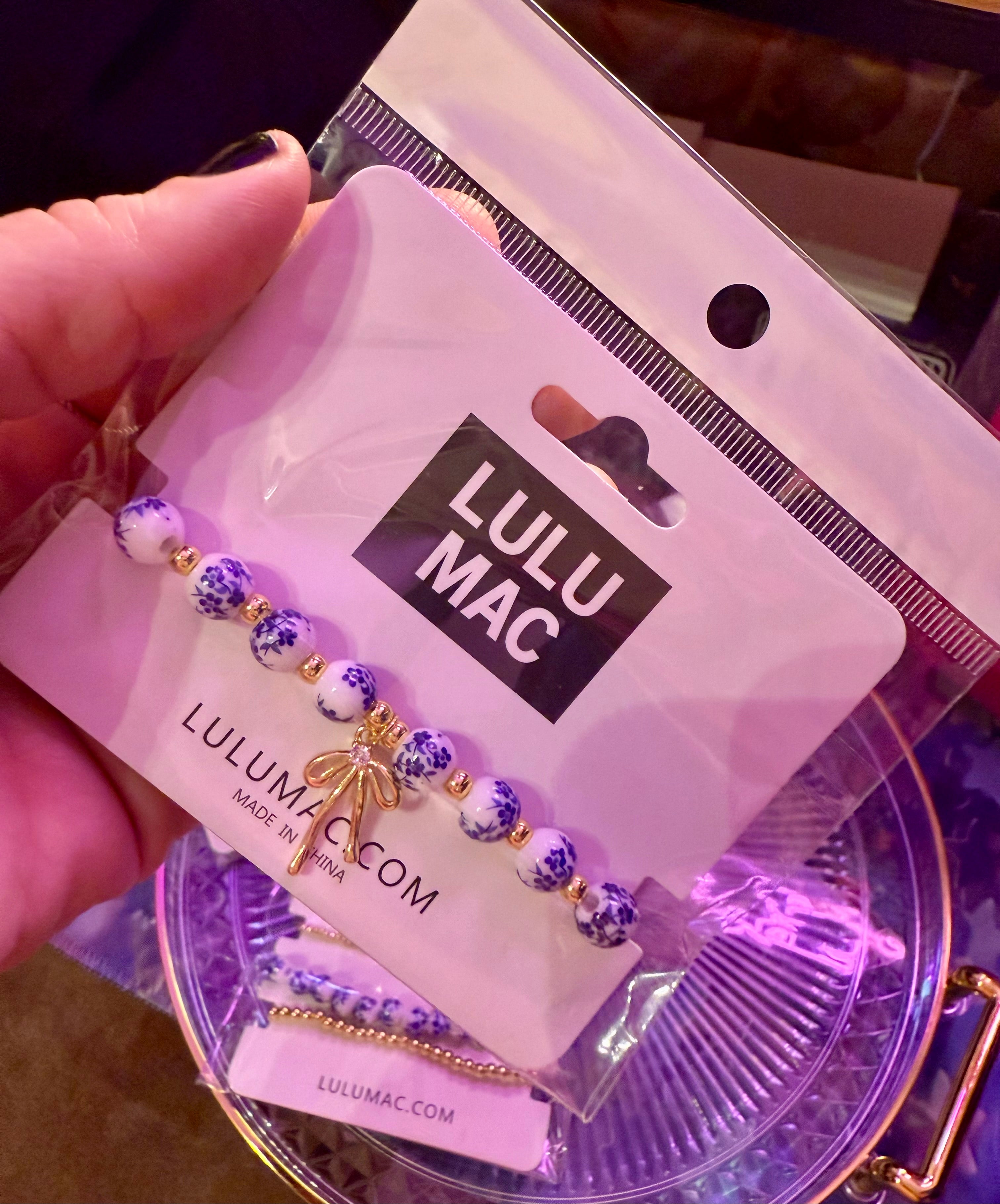 Lulu Mac Blue Bow Chinoiserie Bracelet