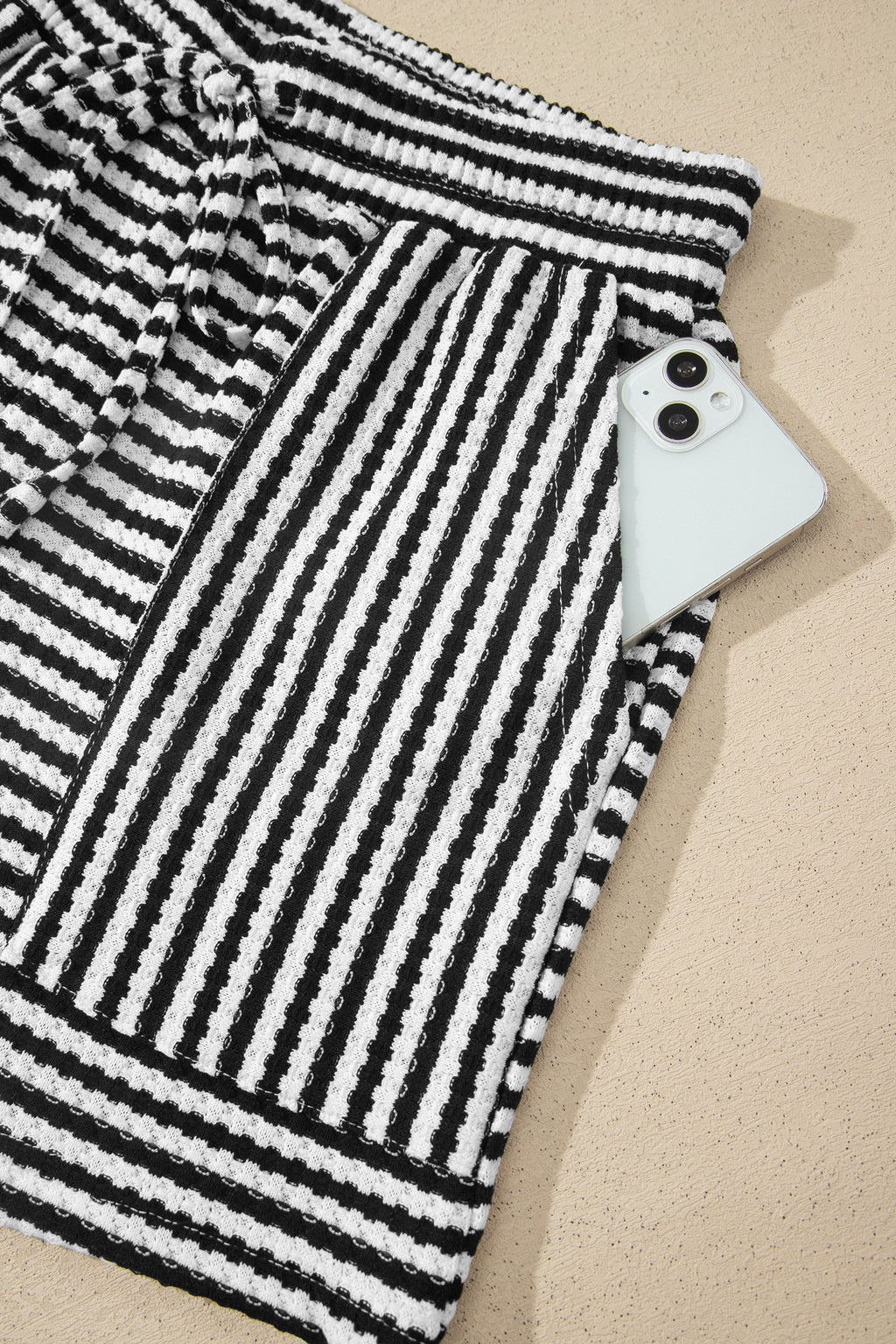 “Seeing Stripes” Textured Knit Short Set