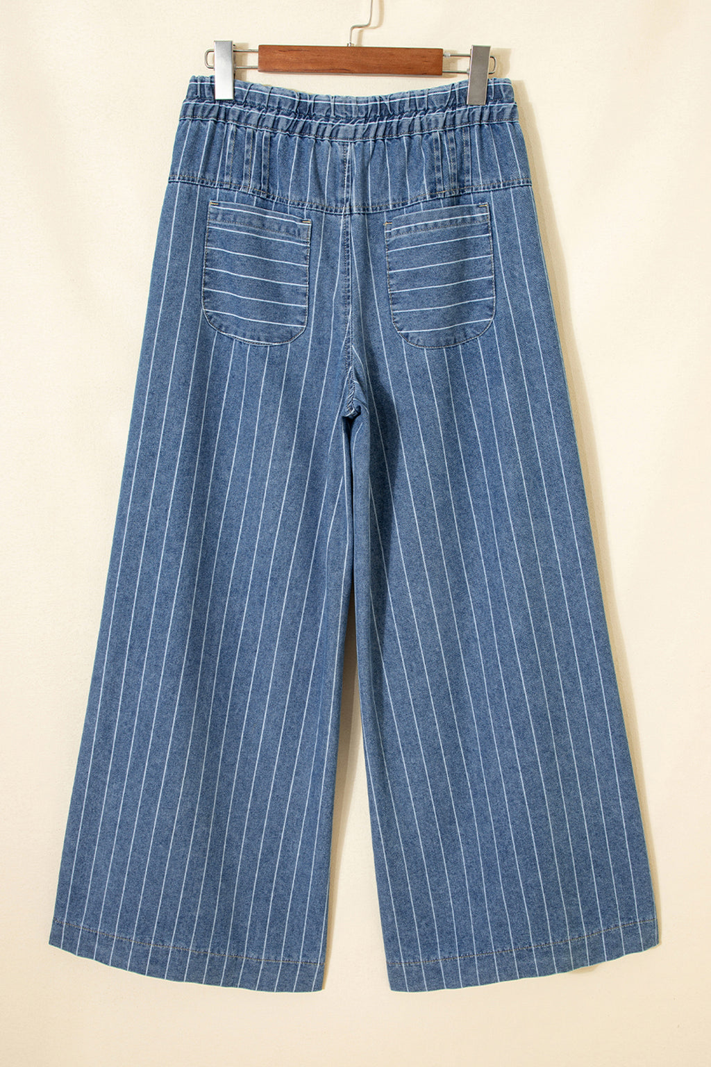"Sleek In Stripes" Plus Size Wide Leg Jeans