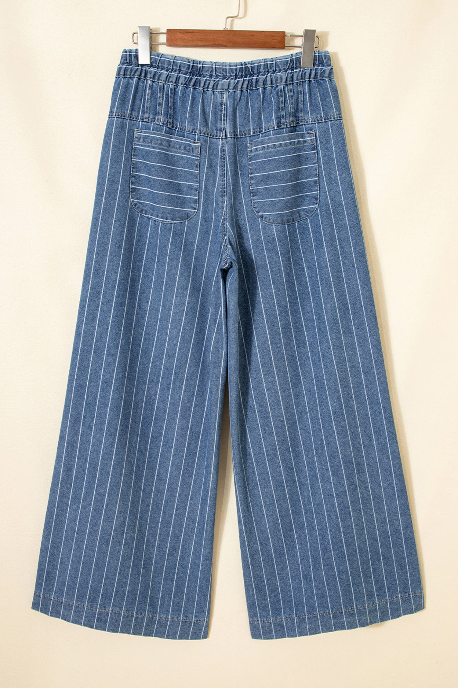 "Sleek In Stripes" Plus Size Wide Leg Jeans
