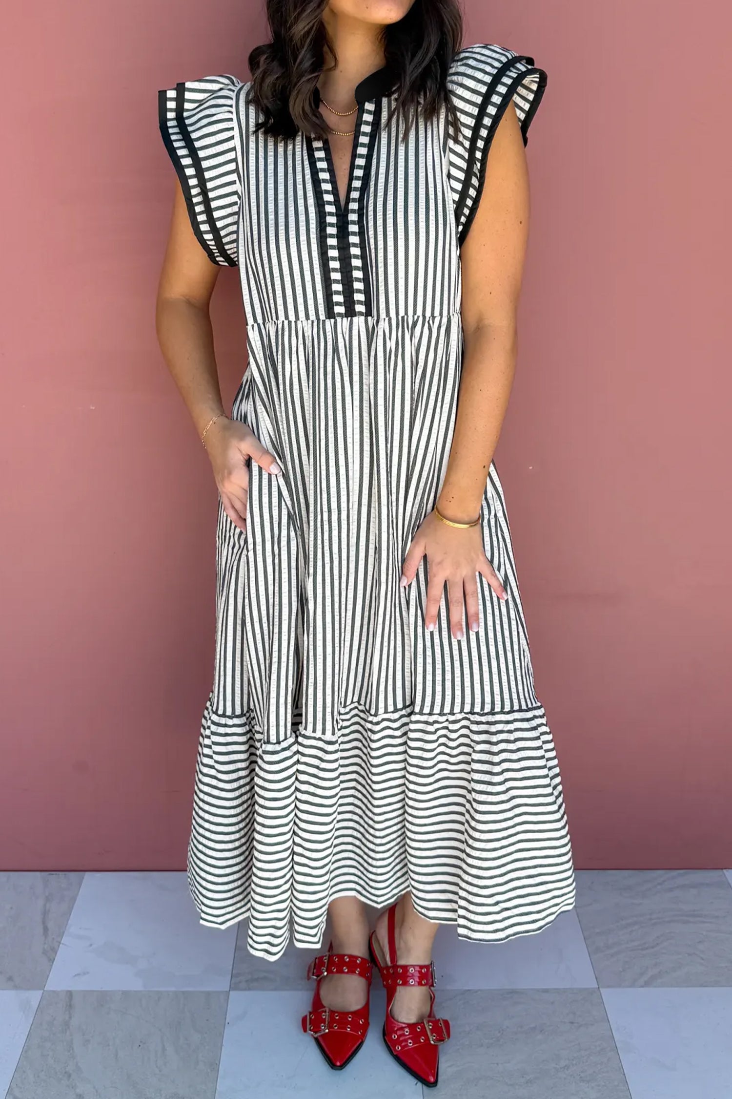 "Style In Stripes" Plus Size Maxi Dress