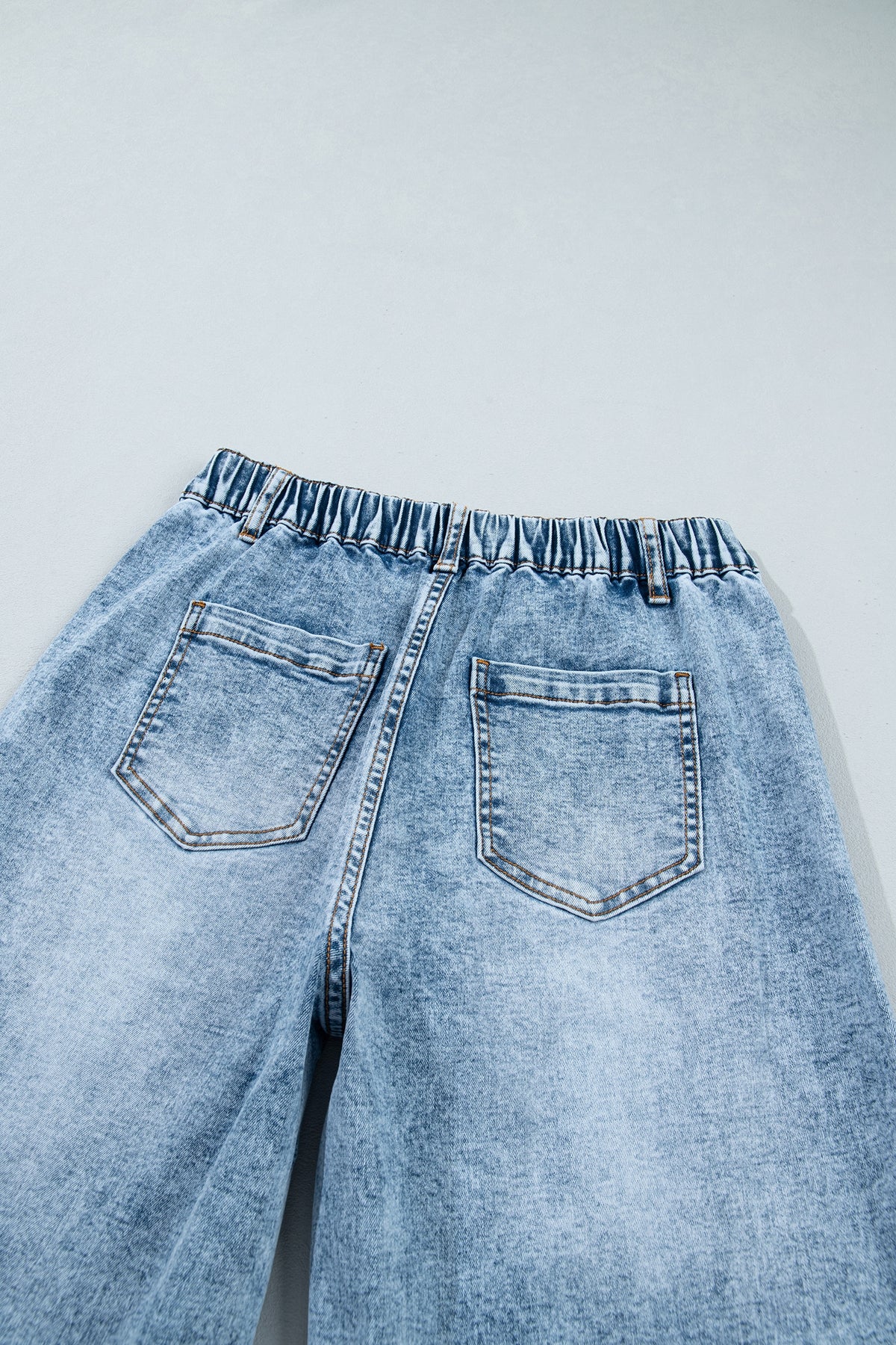 "Frayed & Studded" Wide Leg Jeans