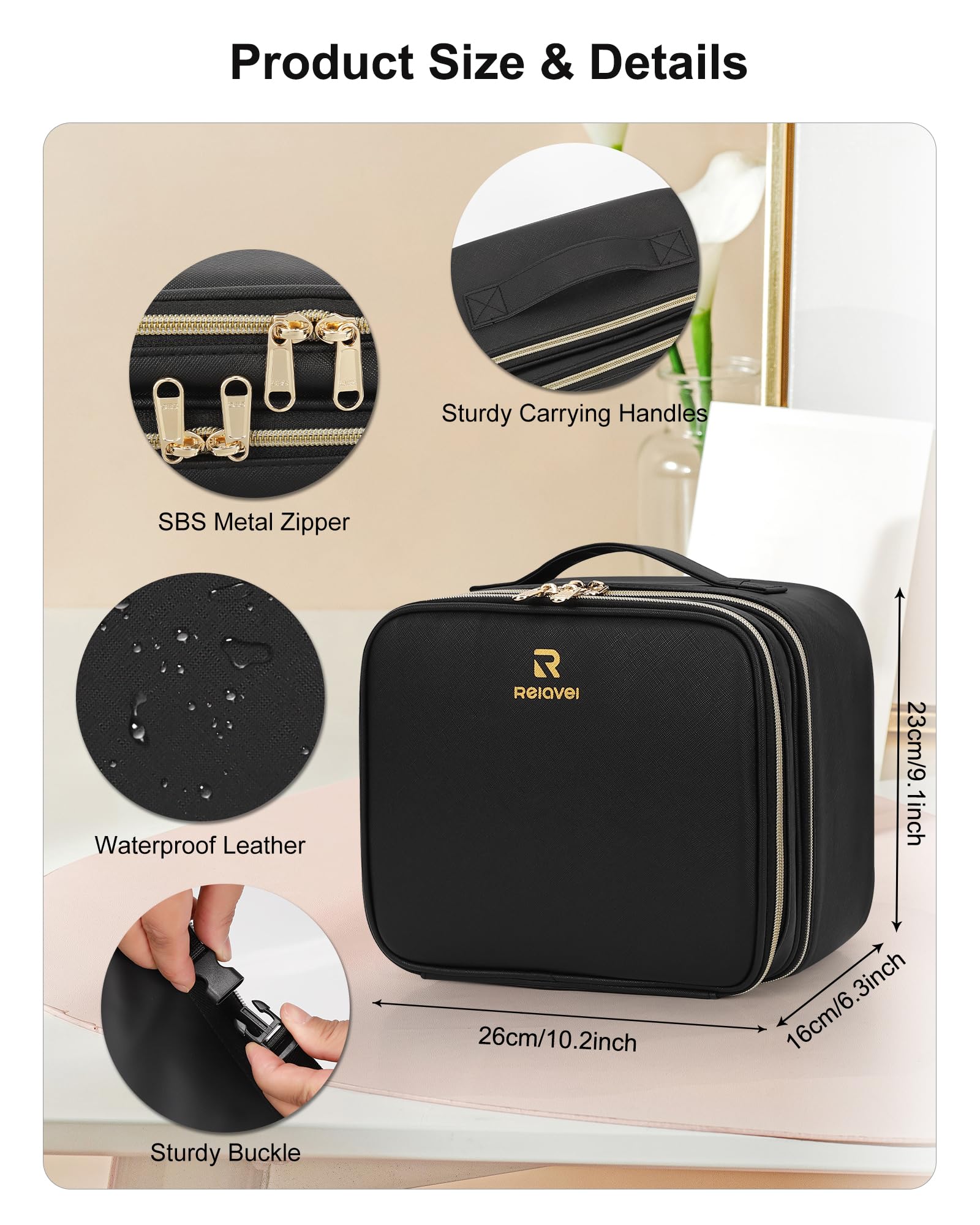 Travel Makeup Bag With LED Mirror