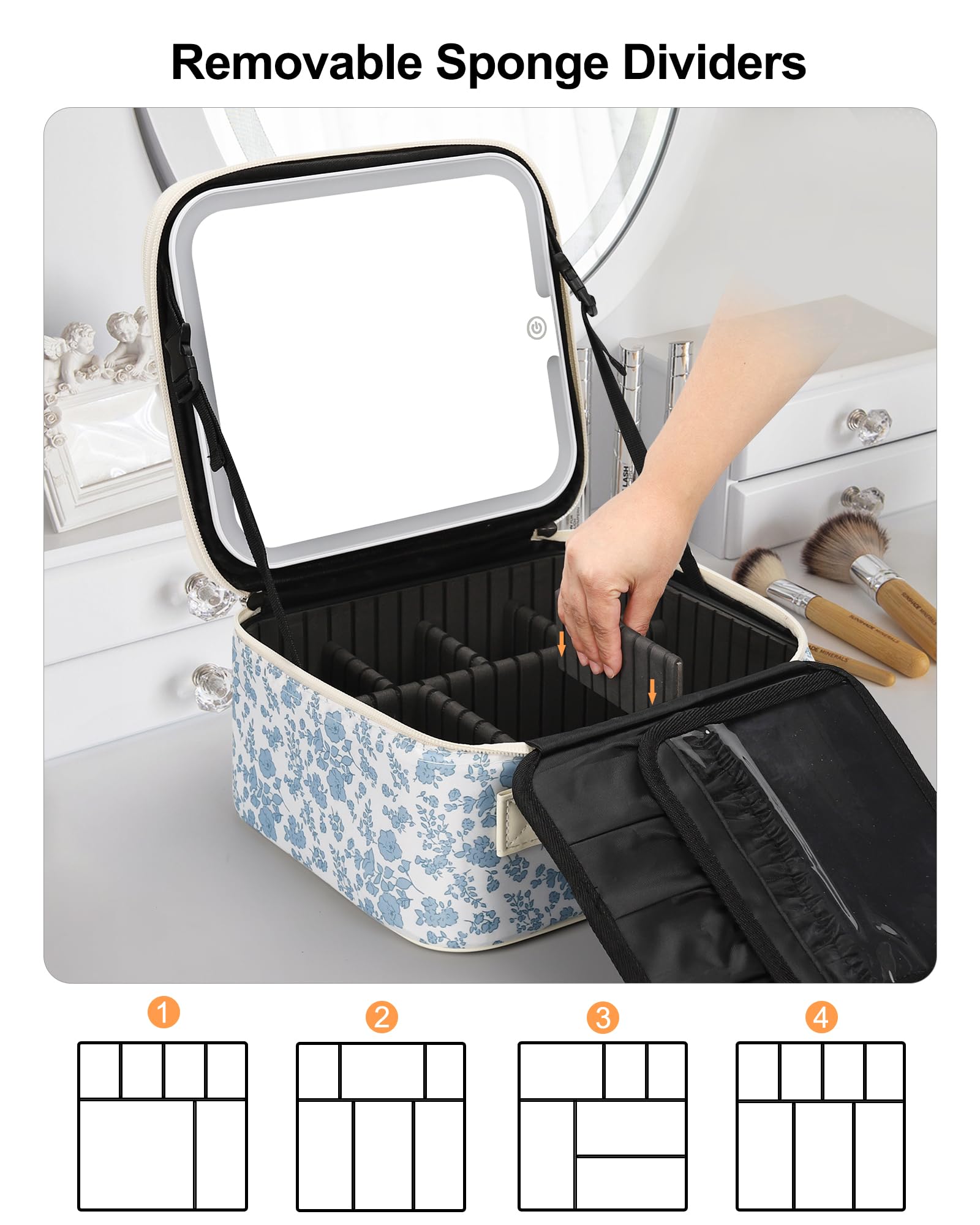 Travel Makeup Bag With LED Mirror