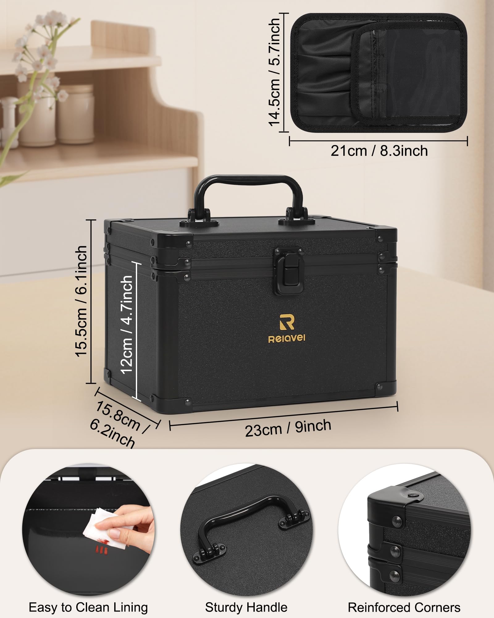 Travel Makeup Bag With LED Mirror
