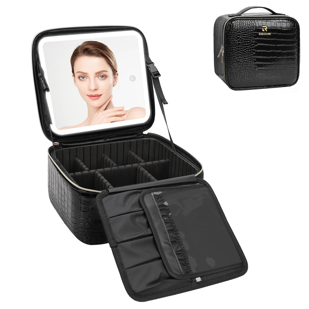 Travel Makeup Bag With LED Mirror
