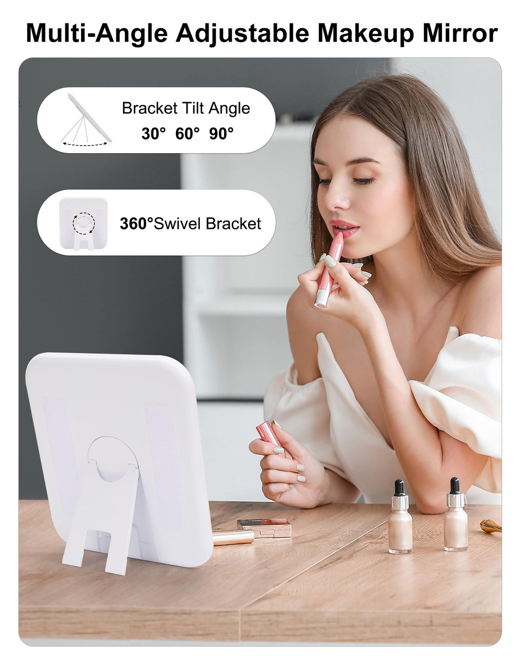 Travel Makeup Bag With LED Mirror