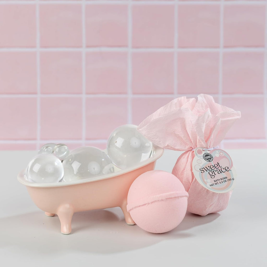 Bridgewater Candle Sweet Grace Bath Bombs – Set of 4 | Fizzing Scented Spa Bombs | Passionfruit, Tea & Patchouli | Self Care Gift