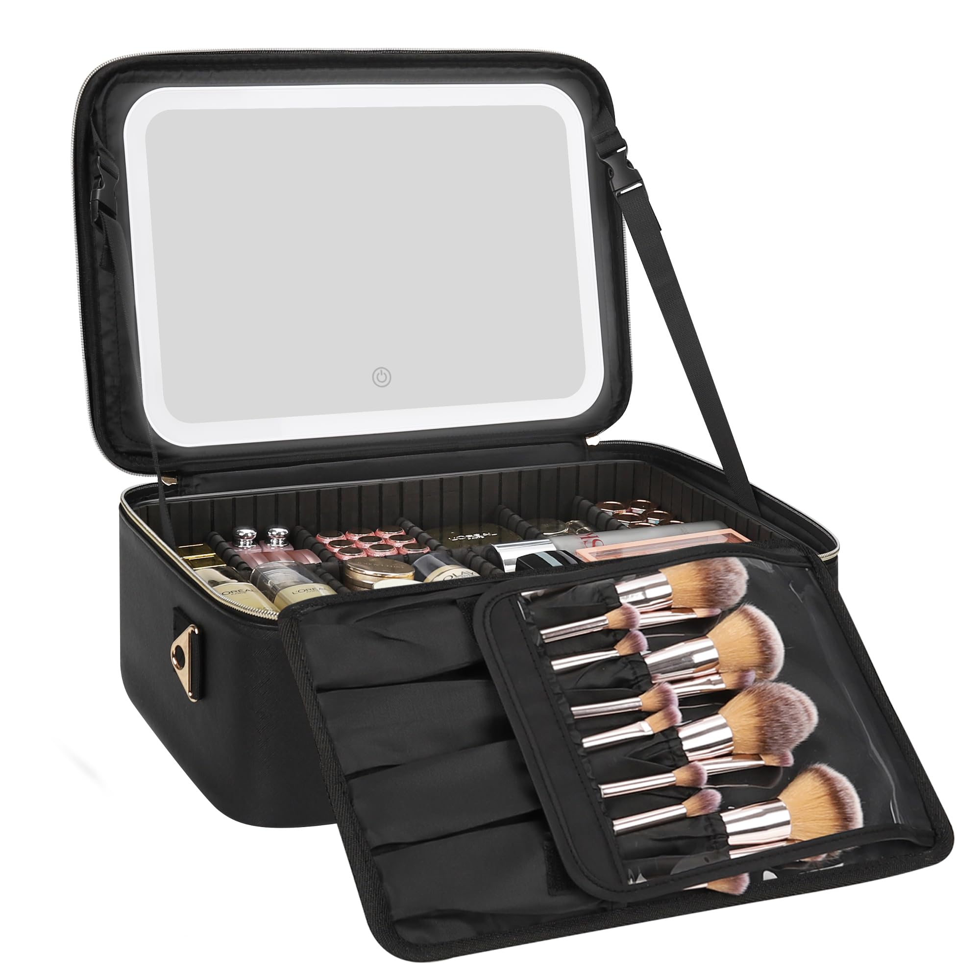 Travel Makeup Bag With LED Mirror