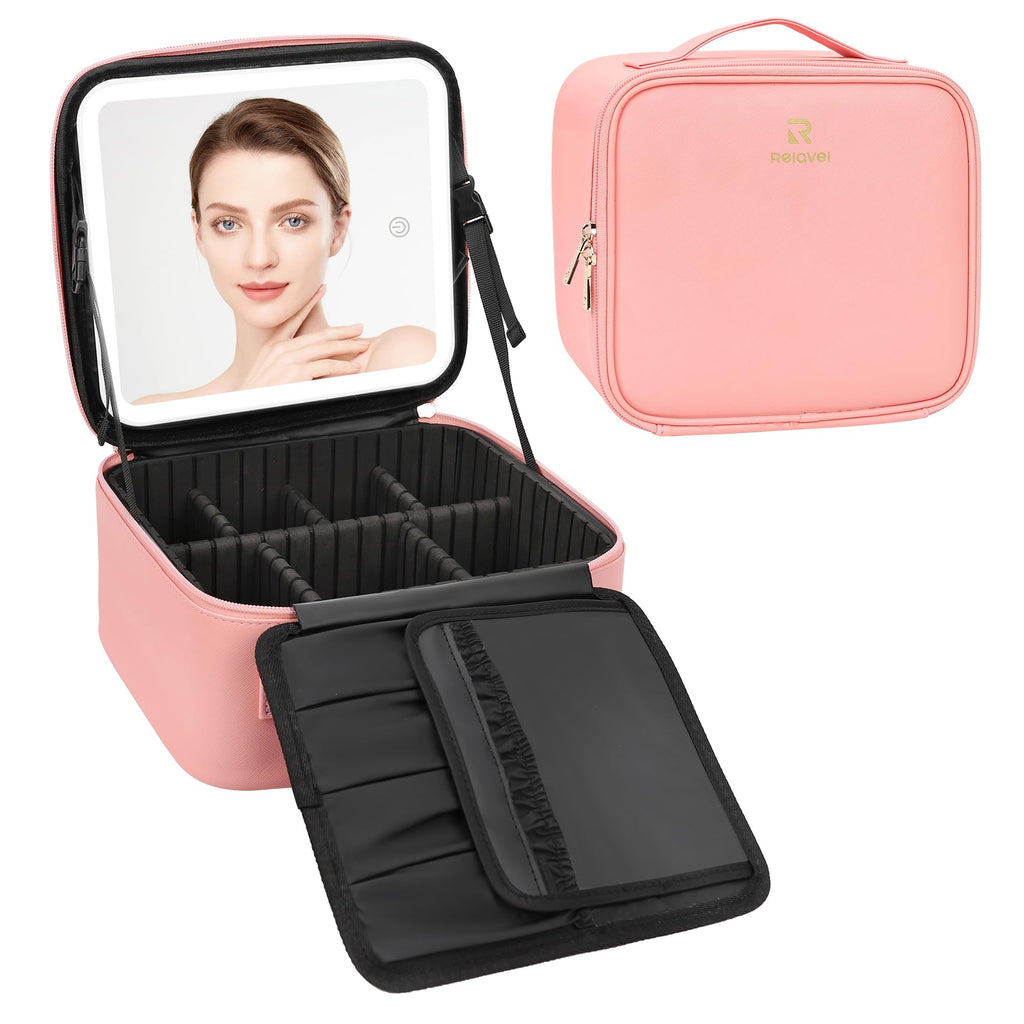 Travel Makeup Bag With LED Mirror