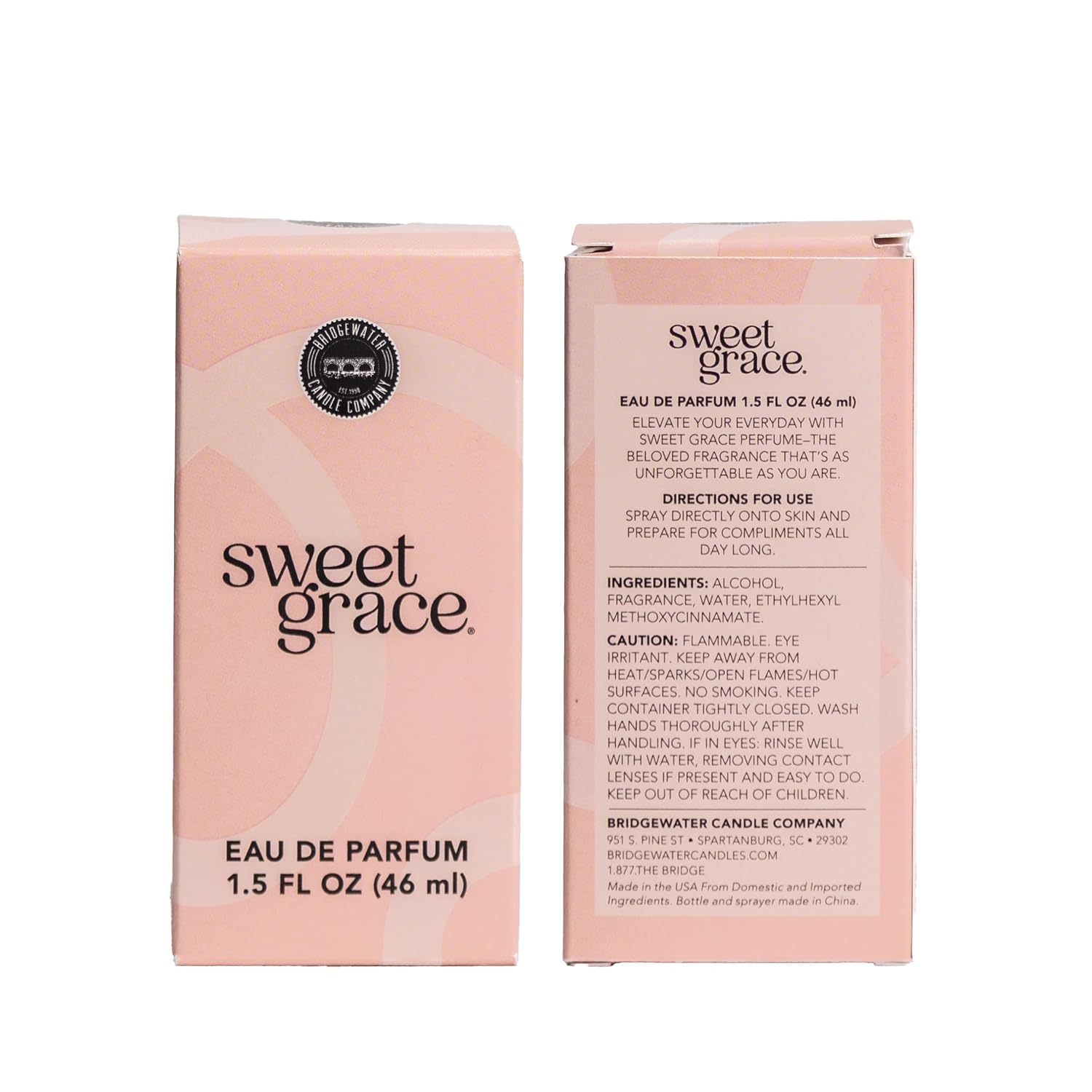 Bridgewater Sweet Grace Eau de Parfum | Floral Fruity Fragrance with Sparkling Tea & Patchouli | Long-Lasting Perfume | 1.5 fl oz