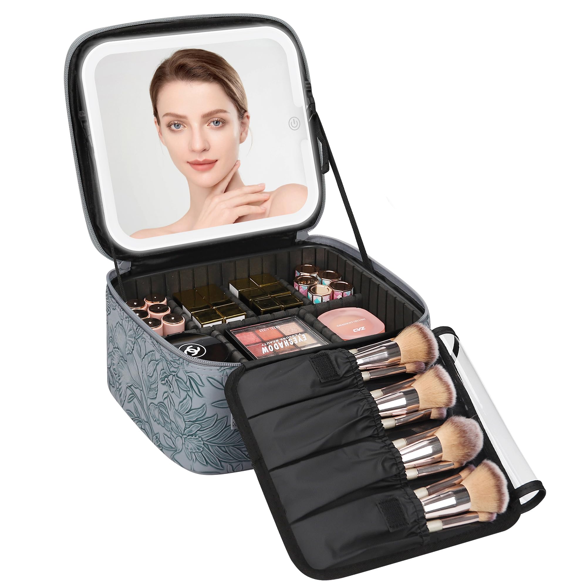 Travel Makeup Bag With LED Mirror