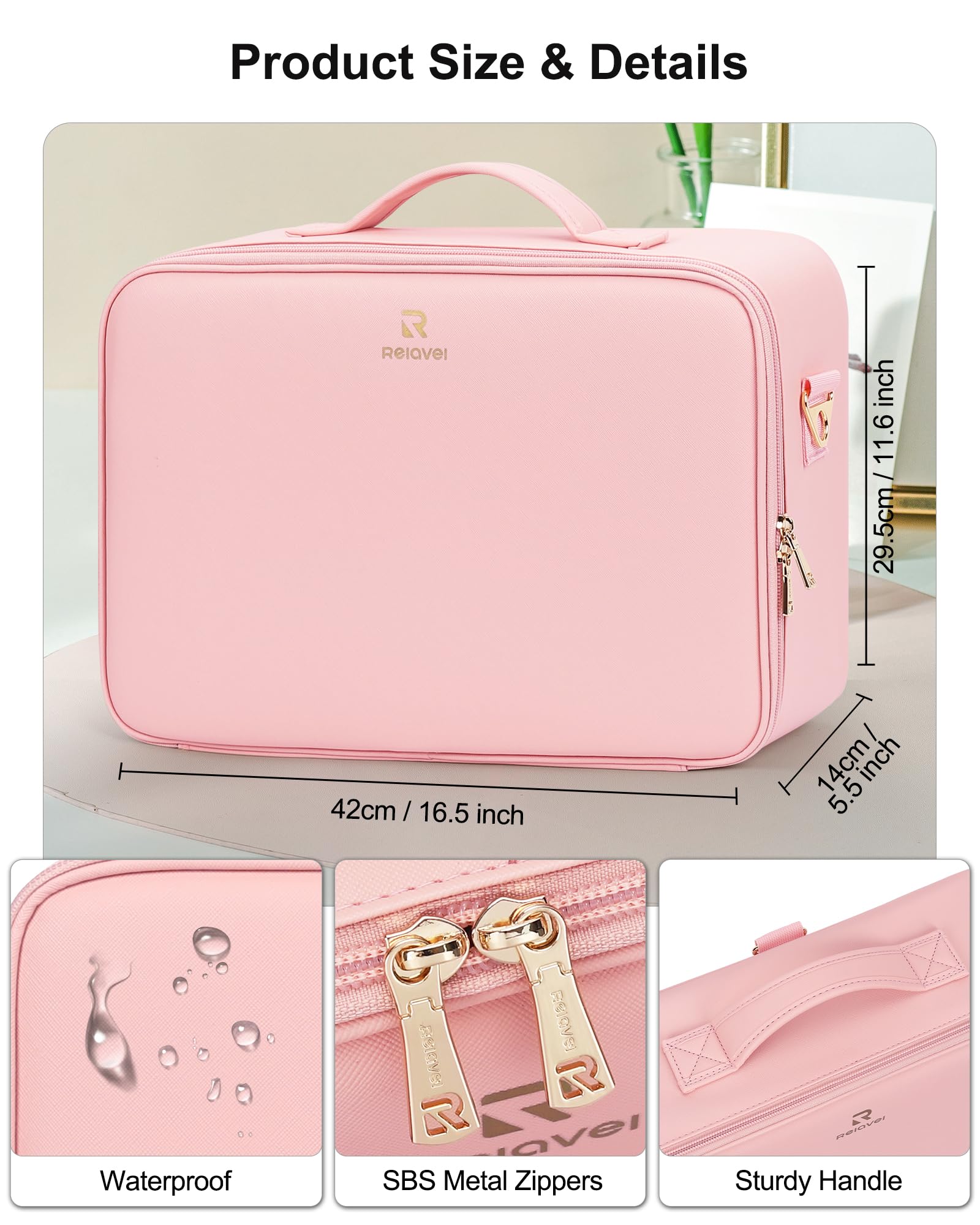 Travel Makeup Bag With LED Mirror